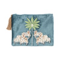 KANKAN/カンカン KANKAN ベロア刺繍ポーチL/507099091