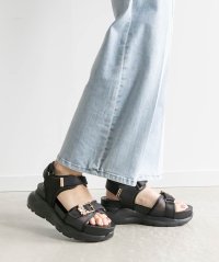 RANDA/ランダ RANDA コンビマテリアル ビジューバックルサンダル/507104995