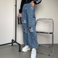 non-hedge/ノンヘッジ non－hedge ダメージデニムカーゴパンツ/507116476