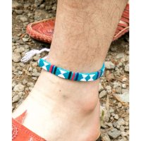 CAYHANE/【チャイハネ】アフリカン・ケンテ柄MEN'Sアンクレット ネイビー/507122763