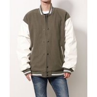 STYLEBLOCK/スタイルブロック STYLEBLOCK テックウール裏キルトビッグシルエット袖PUスタジャン/507133500