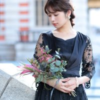 haremode/ハレモード haremode 結婚式・二次会・セレモニーシーン対応 ワンピース・パーティードレス 刺繍レースワンピース/507161110