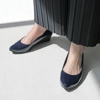 RiiiKa/リーカ RiiiKa ポインテッドトゥレインウェッジパンプス/507170269