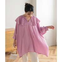 KOBE LETTUCE/コウベレタス KOBE LETTUCE ビッグカラーゆったりチュニックブラウス [C6275]/507171115
