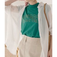 KOBE LETTUCE/コウベレタス KOBE LETTUCE [ コットン100% ]ロゴプリントフレンチモックネックTシャツ【カレッジロゴ】 [C6572]/507171826