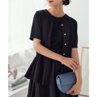 KOBE LETTUCE/コウベレタス KOBE LETTUCE ペプラムポンチショートスリーブカーディガン [C6773]/507171850