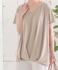 KOBE LETTUCE/コウベレタス KOBE LETTUCE 【ふんわり隠す】[2サイズ]ゆったりフレンチスリーブカットソートップス 【Vネック】/507172274