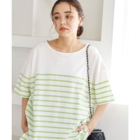 KOBE LETTUCE/コウベレタス KOBE LETTUCE 【綿100％】ゆったり半袖ボーダーシンプルカットチュニック【パネル】 [C4631]/507172284