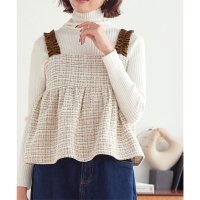 KOBE LETTUCE/コウベレタス KOBE LETTUCE ベルベットリボンツイードトップス [C6918]/507172409