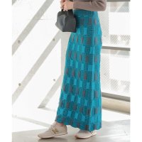 KOBE LETTUCE/コウベレタス KOBE LETTUCE チェック柄Iラインニットスカート [M3493]/507172610