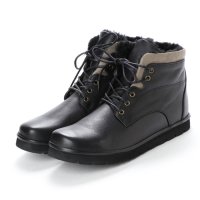 Milla Sports/ミラスポーツ Milla sports 楽ちん牛革 フラットソール ボア入りレースアップブーツ/507181275