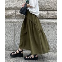 KOBE LETTUCE/コウベレタス KOBE LETTUCE [ Petitle / プチレ ] ラウンドギャザー切り替えロングスカート【プチ】 [M3672]/507202107