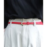 florge/フロージュ florge マットゴールドバックルステッチレザー細ベルト/507220505