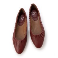 SAYA/【ネット限定】ギャザーフラットシューズ(レッド)/507234754
