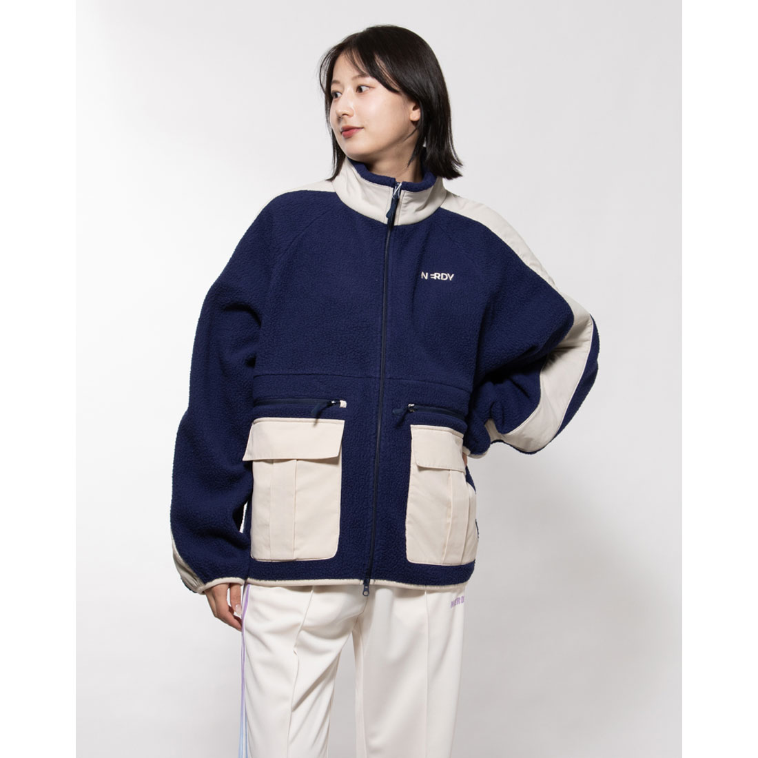 NERDY フリースジャージ セットアップ　ネイビー NERDY フリースジャージ セットアップネイビー