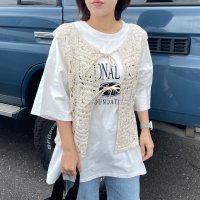 CRB/シーアールビー CRB リボンレースかぎ編みベスト/507397696