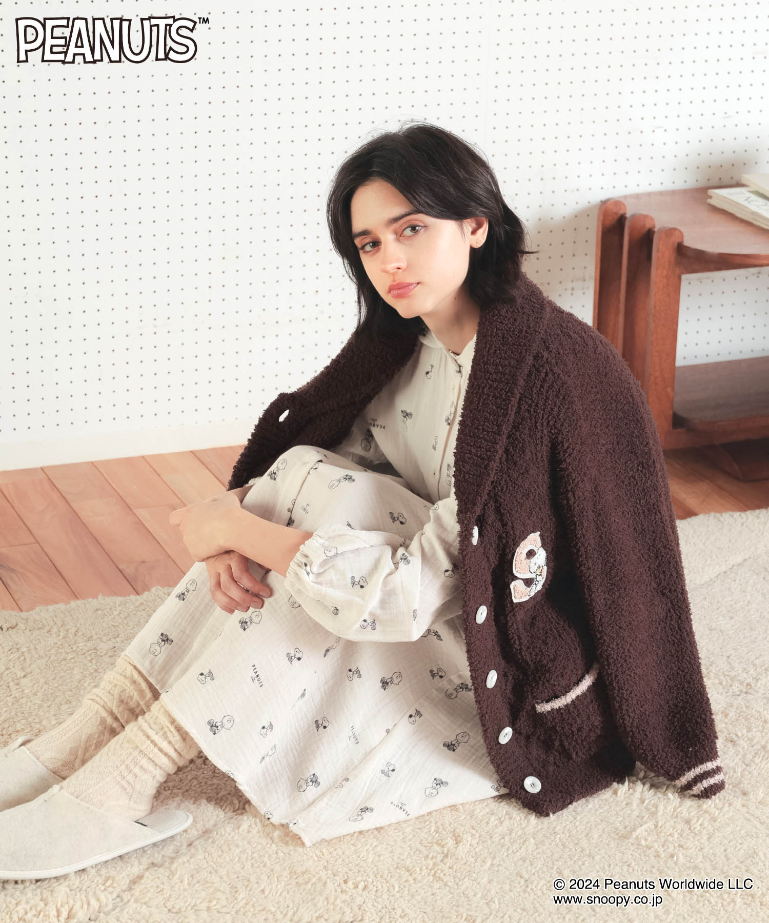 ナルエー Narue PEANUTS TMケーブルニットカーディガン ナルエー Narue PEANUTS TMケーブルニットカーディガン