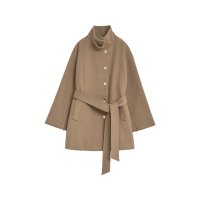 Re:EDIT/リエディ Re:EDIT [2024－25 WINTER COLLECTION]マルチウェイフェイクウールポンチョ風金ボタンミドルコート/507416726