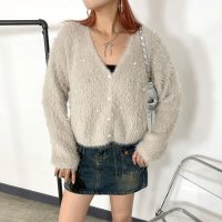 non-hedge/ノンヘッジ non－hedge パールビジューシャギーカーディガン/507427052