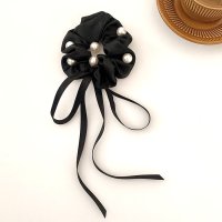 shoppinggo/ショッピングゴー shoppinggo ヘアゴム リボンシュシュ パール高級感 ヘアアクセサリー 髪留め ヘアアレンジ お呼ばれ 髪飾り キュート お団子髪飾り/507433185