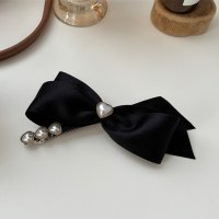 shoppinggo/ショッピングゴー shoppinggo リボンバレッタ パールヘアクリップ ヘアアクセ 清楚 ガーリー エレガント ヘアピン ビックリボンヘアバレッタ/507433190