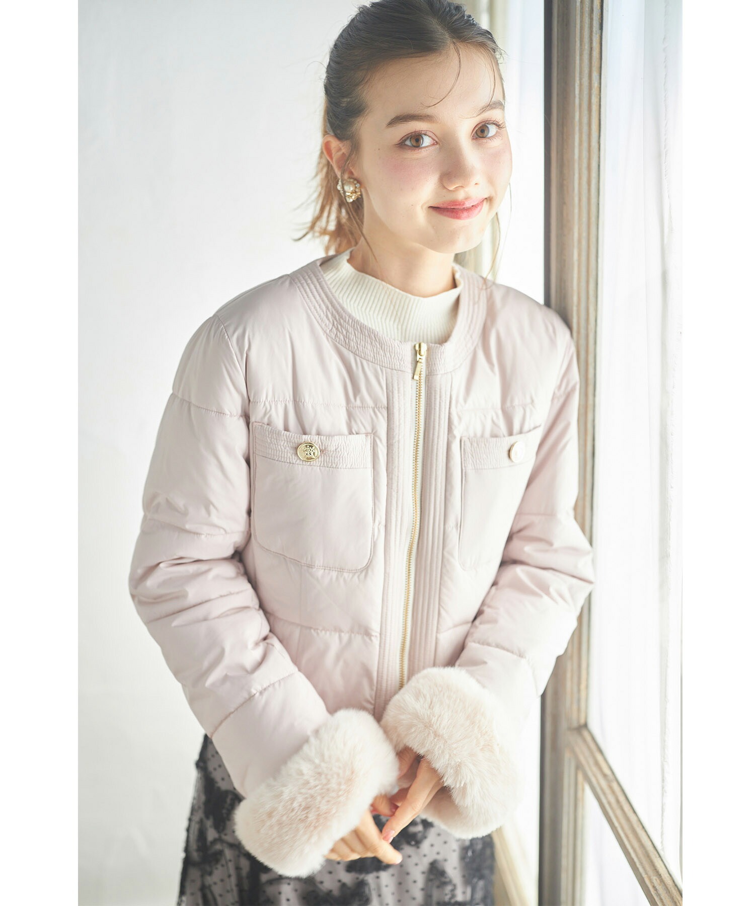 トッコクローゼット tocco closet 2WAY袖口ファー付きマイクロ
