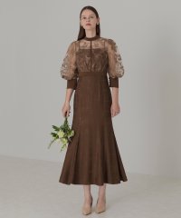 Leja/レジャ Leja 花柄刺しゅうパフスリーブボレロバックリボンマーメイドドレス美脚効果結婚式 パーティードレス 成人式 20代 30代 40代/507474699