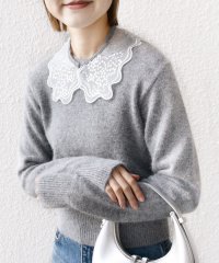 SHIPS WOMEN/【WEB限定】〈手洗い可能〉布帛 襟付き ニット プルオーバー/507479251