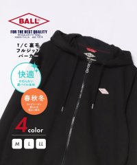 BALL/ボール BALL T/C裏毛 ワッペン フルジップ パーカー 長袖 フード ワンポイント 64533/507491097