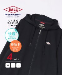 BALL/ボール BALL T/C裏毛 ワッペン フルジップ パーカー 長袖 フード ワンポイント 64533/507491097