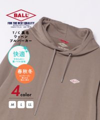 BALL/ボール BALL T/C裏毛 ワッペン プルパーカー 長袖 フード スウェット トレーナー 64531/507491099