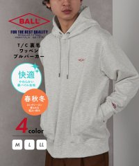 BALL/ボール BALL T/C裏毛 ワッペン プルパーカー 長袖 フード スウェット トレーナー 64531/507491099