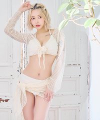 Retica/レティカ Retica 水着 2wayショート丈メッシュ編みロングスリーブ＆ミニパレオ付き体型カバーホルターネックビキニ 【返品不可商品】/507494957