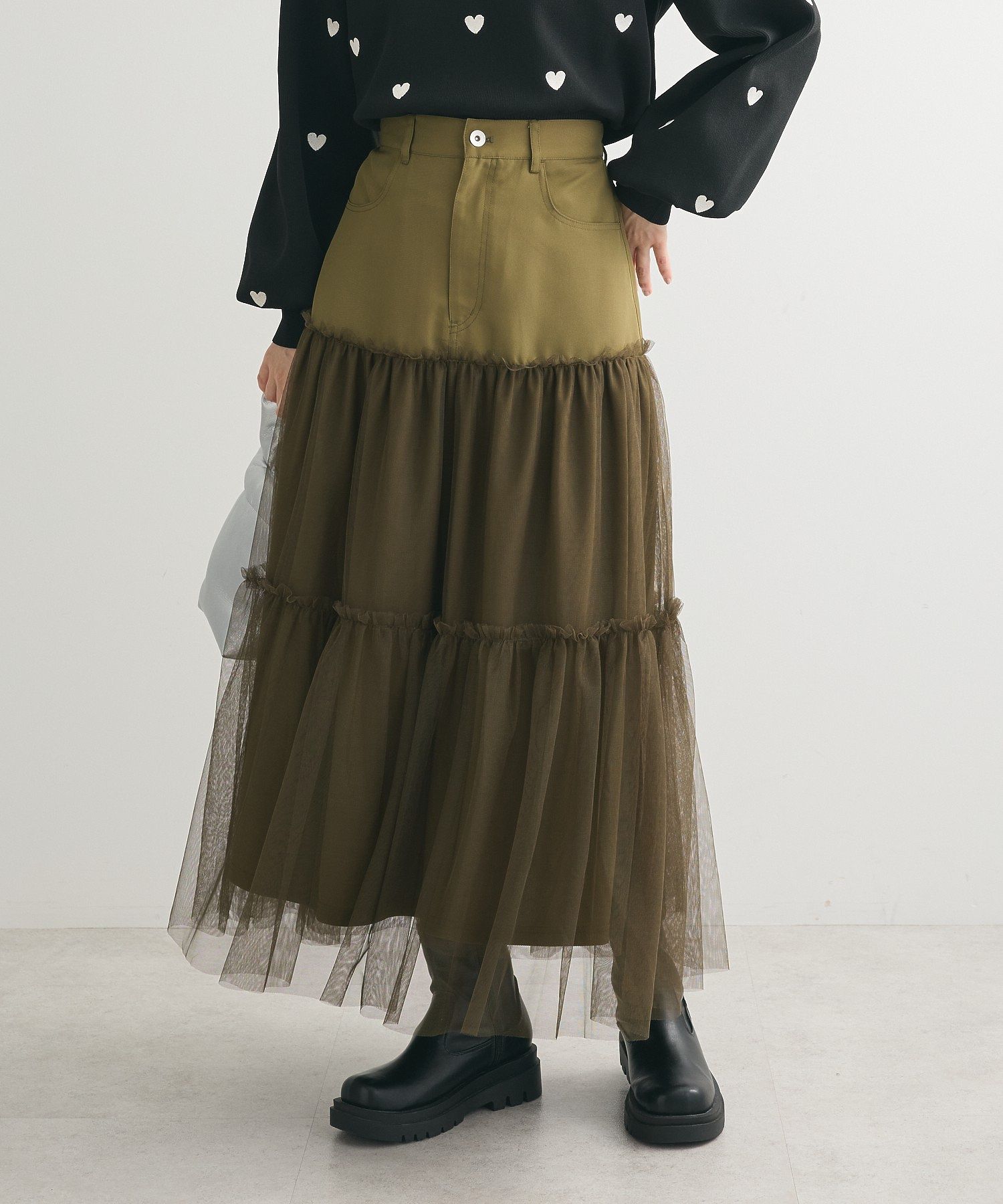 D-due 撥水加工　ロングスカート D-due 撥水加工ロングスカート