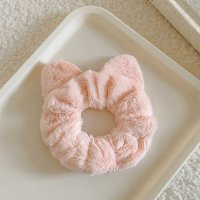 shoppinggo/ショッピングゴー shoppinggo ヘアゴム シュシュ フワフワ 猫耳 フェイクファー ネコ耳 ふわふわ ヘアアクセサリー 髪飾り こども ホワイト おしゃ/507498571