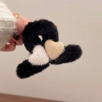 shoppinggo/ショッピングゴー shoppinggo ヘアクリップ ハート バンスクリップ ヘアアクセサリー モコモコ 韓国 ボア バレッタ 秋 冬 レディース クロス ボリ/507498572