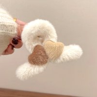 shoppinggo/ショッピングゴー shoppinggo ヘアクリップ ハート バンスクリップ ヘアアクセサリー モコモコ 韓国 ボア バレッタ 秋 冬 レディース クロス ボリ/507498572