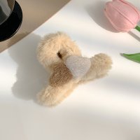 shoppinggo/ショッピングゴー shoppinggo ヘアクリップ ハート バンスクリップ ヘアアクセサリー モコモコ 韓国 ボア バレッタ 秋 冬 レディース クロス ボリ/507498572