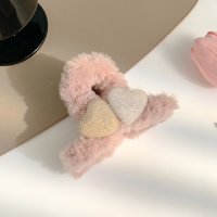 shoppinggo/ショッピングゴー shoppinggo ヘアクリップ ハート バンスクリップ ヘアアクセサリー モコモコ 韓国 ボア バレッタ 秋 冬 レディース クロス ボリ/507498572