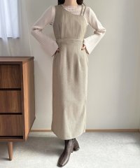 JUNOAH/ジュノア JUNOAH アシメデザインヘリンボーンタイトキャミワンピース/507498596