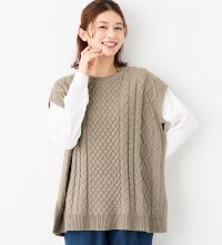 Viola e Viola/ヴィオラ エ ヴィオラ Viola e Viola 【サイズ・新色追加】ケーブル柄ニットベスト/506922048