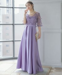 Retica/レティカ Retica フラワーレース刺繍切替 大人Aライン フレアロングドレス 結婚式 パーティードレス 大きいサイズ/507005357
