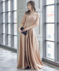 Retica/レティカ Retica フラワーレース刺繍切替 大人Aライン フレアロングドレス 結婚式 パーティードレス 大きいサイズ/507005357