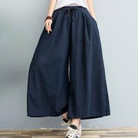ica/アイカ ica ナチュラルな薄手のコットン素材 8分丈 ゆったりワイドパンツ/507143904