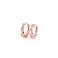 Noelmarket/ノエルマーケット Noelmarket ピアス 金属アレルギー対応 フープピアス ダイヤ 小さめ つけっぱなし 18k シンプル 仕事 結婚式 ピンクゴールド /507144161