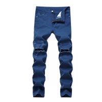 At Marvelous/アットマーベラス At Marvelous ダメージパンツ メンズ ストレッチ スキニー ストレート デニム カツラギ ロングパンツ ブリーチ 赤 白 黒 紺 /507145669