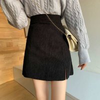 Belle Cie/ベルシー Belle Cie コーデュロイ 台形スカート レディース ミニスカート スリット コーデュロイスカート シンプル タイトスカート セクシー カジュア/507145851