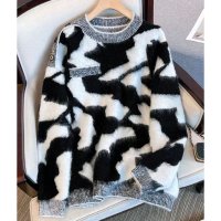 Belle Cie/ベルシー Belle Cie ニット 長袖 プルオーバー レディース 韓国ファッション ギャル マーブル 派手 インパクト 個性的 あたたかい 防寒 秋冬 かぶ/507146183