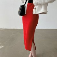 REAL STYLE/リアルスタイル REAL STYLE スカート レディース ロング マキシ タイト スウェット ウエストゴム 膝下 無地 ペンシル 着回し/507149357