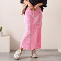 REAL STYLE/リアルスタイル REAL STYLE スカート ロング レディース マキシ丈 プリーツ 花柄 かわいい 大人 光沢 ウエストゴム 韓国ファッション/507149377